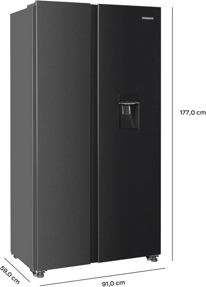 Heinrich´s Kühl-/Gefrierkombination HSBS 3098 SIX, 170 cm hoch, 91 cm breit, Side-by-Side Kühlschrank 439L Gesamtvolumen 151L Gefriervolumen Bild 4