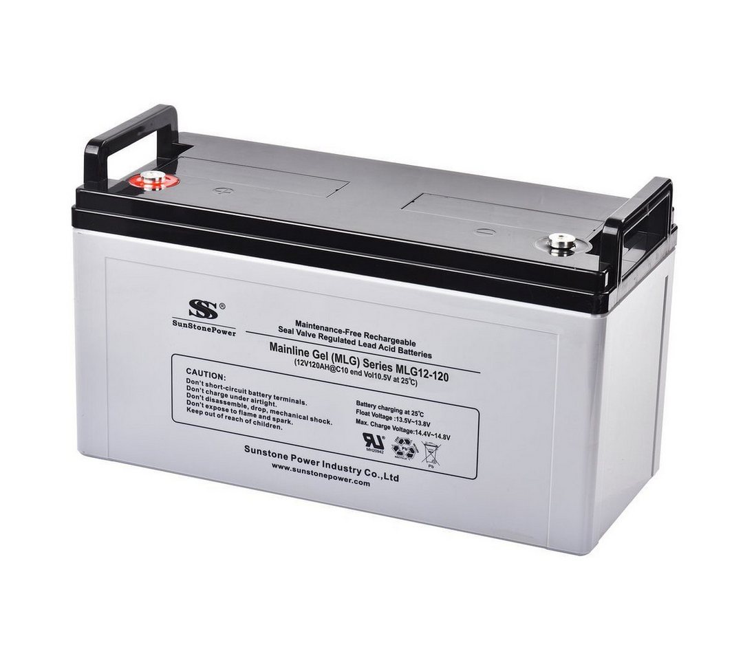 Sunstone Power 12V 120AH Gel Solar Speicher für Inselanlagen USV Notstrom, 0% MWST Bleiakkus, wiederaufladbar, wartungsfrei, zyklenfest Bild 3