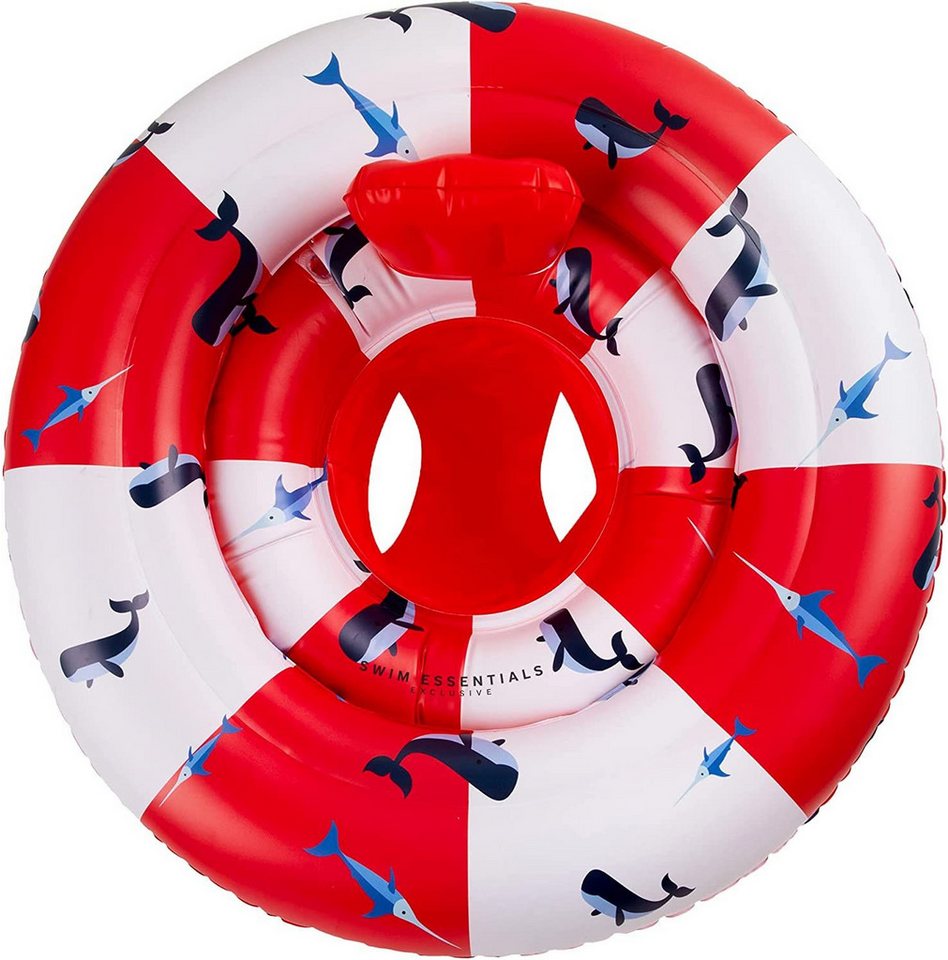 Swim Essentials Schwimmring Baby Schwimmring Wal Rot Weiß 69 cm, Schwimmreifen Schwimmhilfe