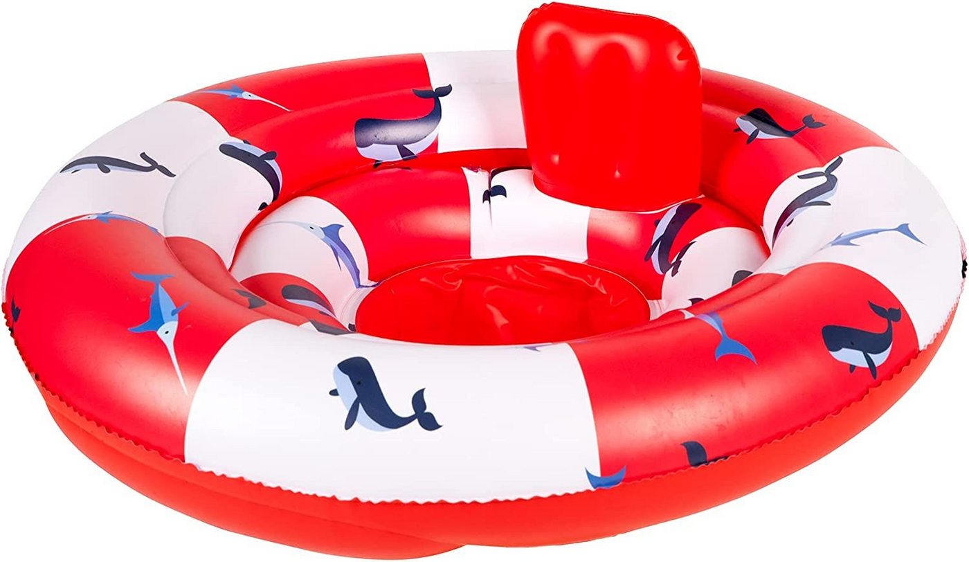 Swim Essentials Schwimmring Baby Schwimmring Wal Rot Weiß 69 cm, Schwimmreifen Schwimmhilfe Bild 2