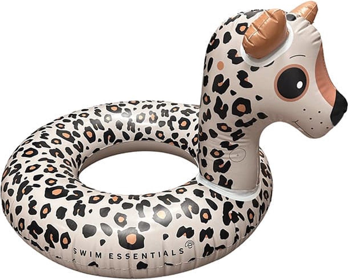 Swim Essentials Schwimmring Schwimmring 95 cm Beige Leopard, Schwimmreifen Reifen Ring Schwimmhilfe