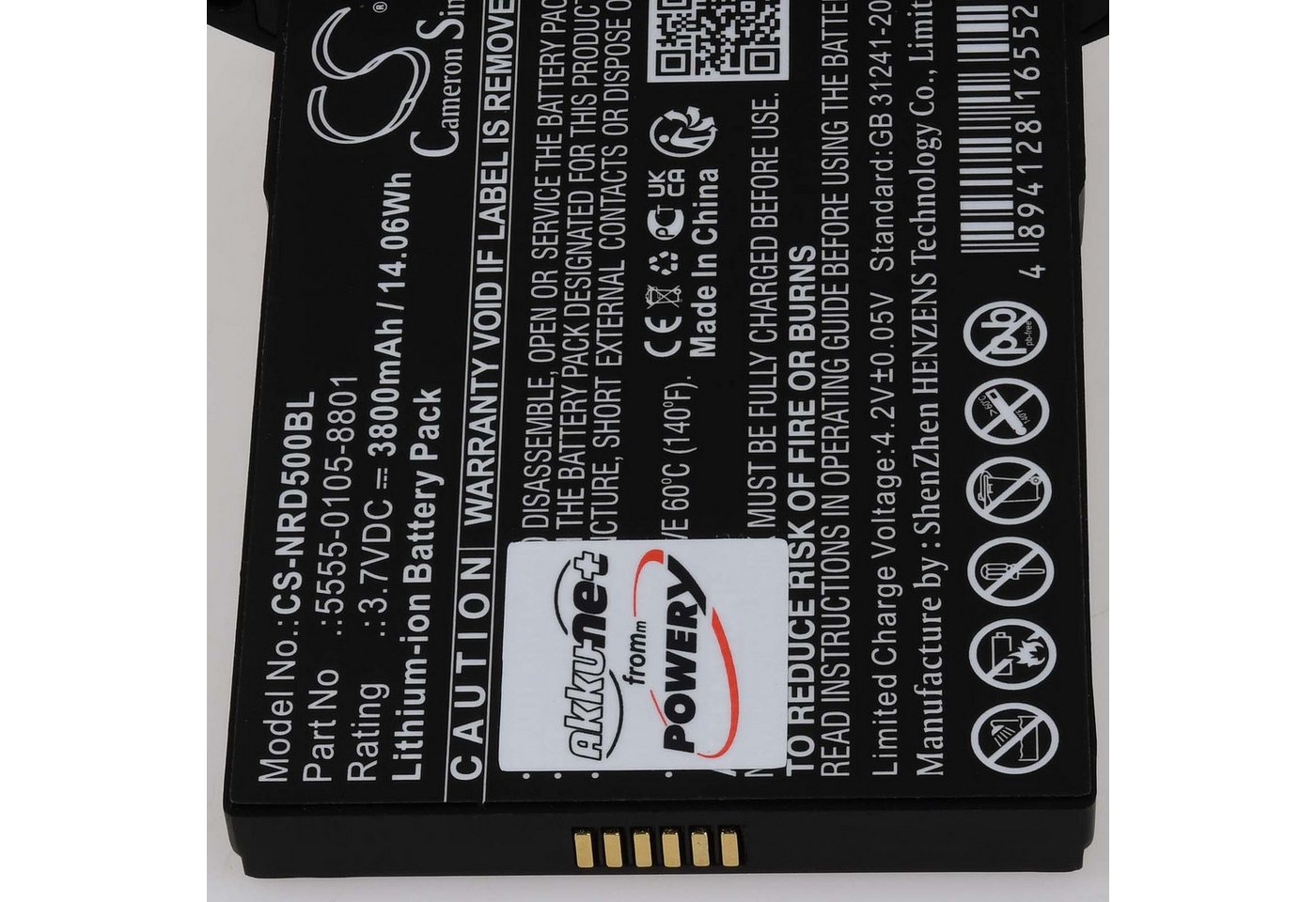 Powery Akku für NCR Orderman Typ 5555-0105-8801 Akku 3800 mAh (3.7 V)