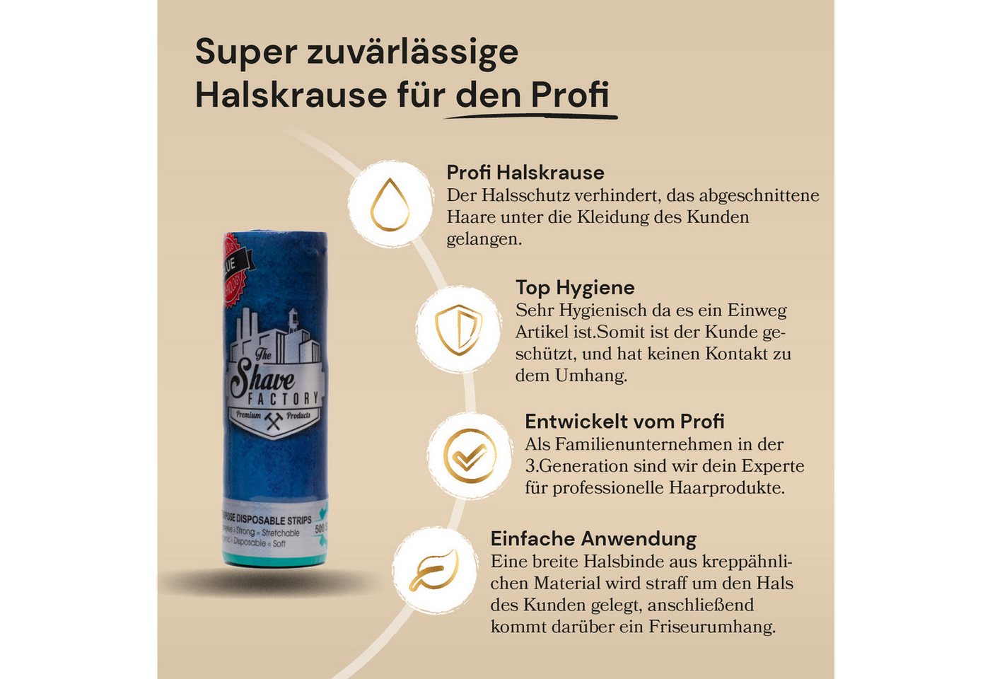 The Shave Factory Haarschneider The Shave Factory Halskrause 3 x Stangen a 500 Streifen Bild 2
