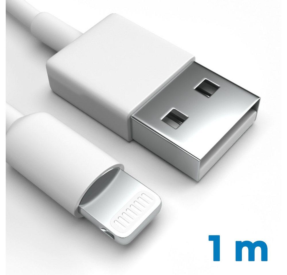 Justcom Apple iPhone 13 mini USB-Kabel, Lightning, USB-A (100 cm), Schnellladekabel, Datenkabel, Handy, Tablet Bild 3