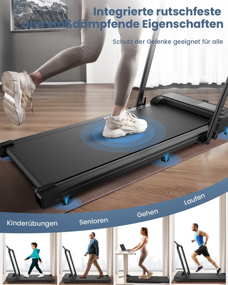 iscooter Laufband Klappbares Laufband bis 14 km/h walking jogging pad, Hochwertiger Stahlrahmen, 2.5HP Hochleistungsmotor Bild 2