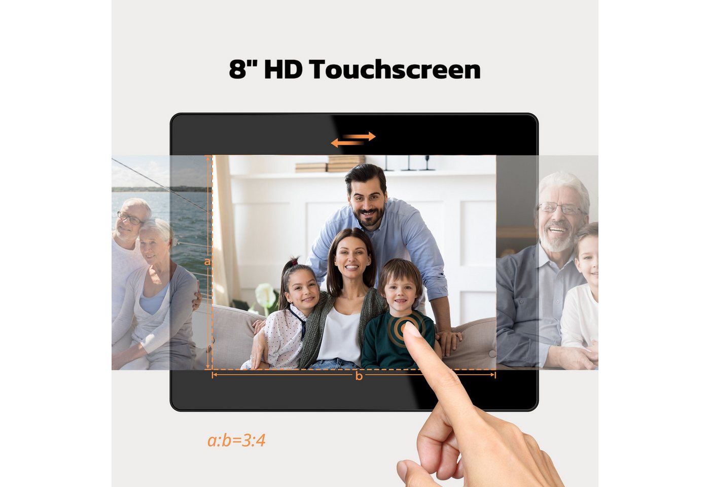 Dragon Touch Classic 8 schwarz Digitaler Bilderrahmen (20,3 cm/8 ", 1024 x 768 Pixel, 16 GB, WLAN & App-Übertragung) Bild 2