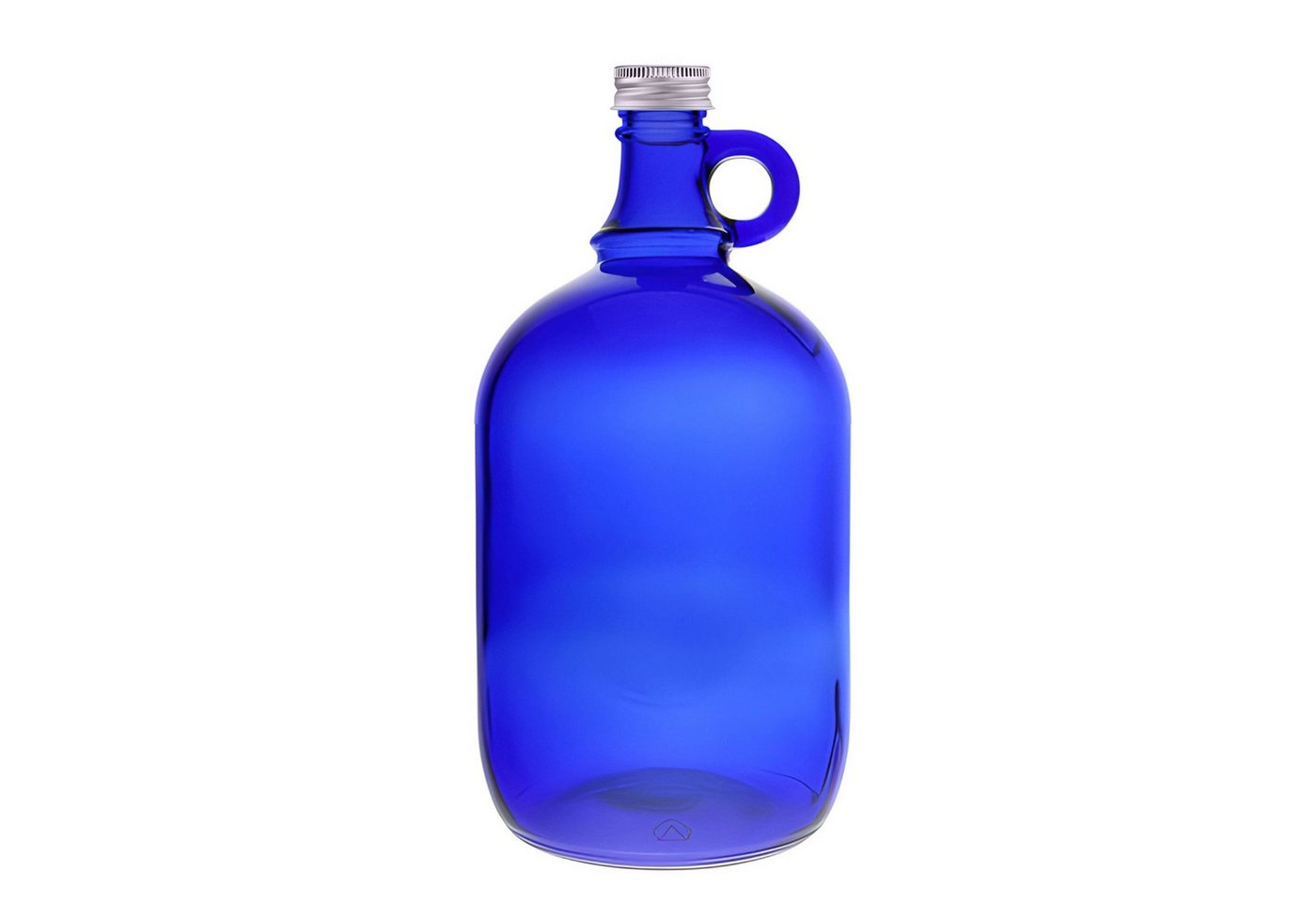 mikken Trinkflasche Glasflasche 2000 ml blaue Weinflasche Wasserflasche Gallone, Deckel aus Aluminium / lackiertem Holz, 2 Liter Flasche Bild 2