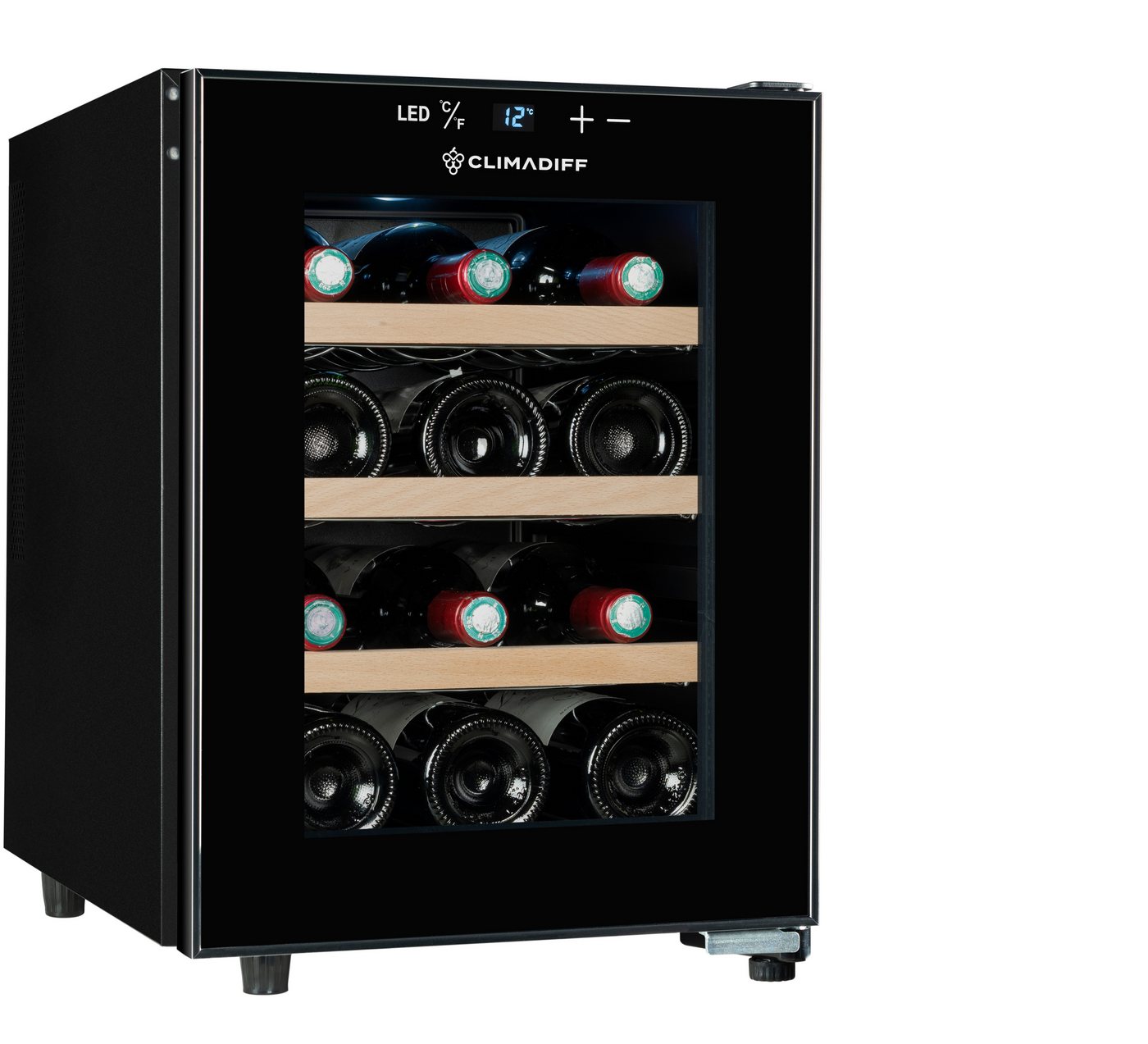 CLIMADIFF Weintemperierschrank CUVEE12, für 12 Standardflaschen á 0,75l,Ultra-Leise, sehr kompakt Bild 3