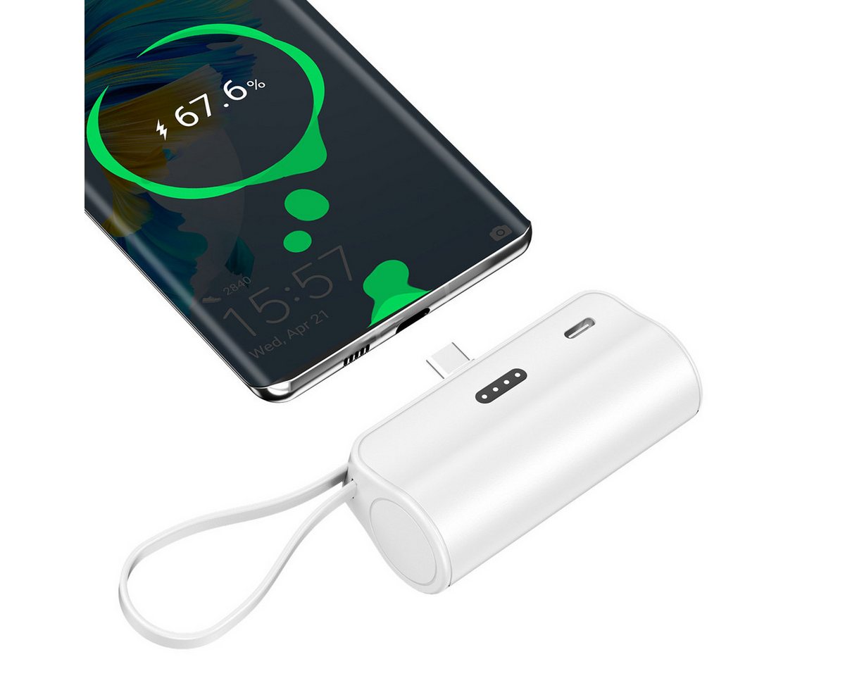 AeroAxis 2 in 1 5000mAh Powerbank Tragbar Ladegerät Externer Akku für Handy Powerbank 5000 mAh, Kompakt & Leicht, Ideal für Reisen,Outdoor