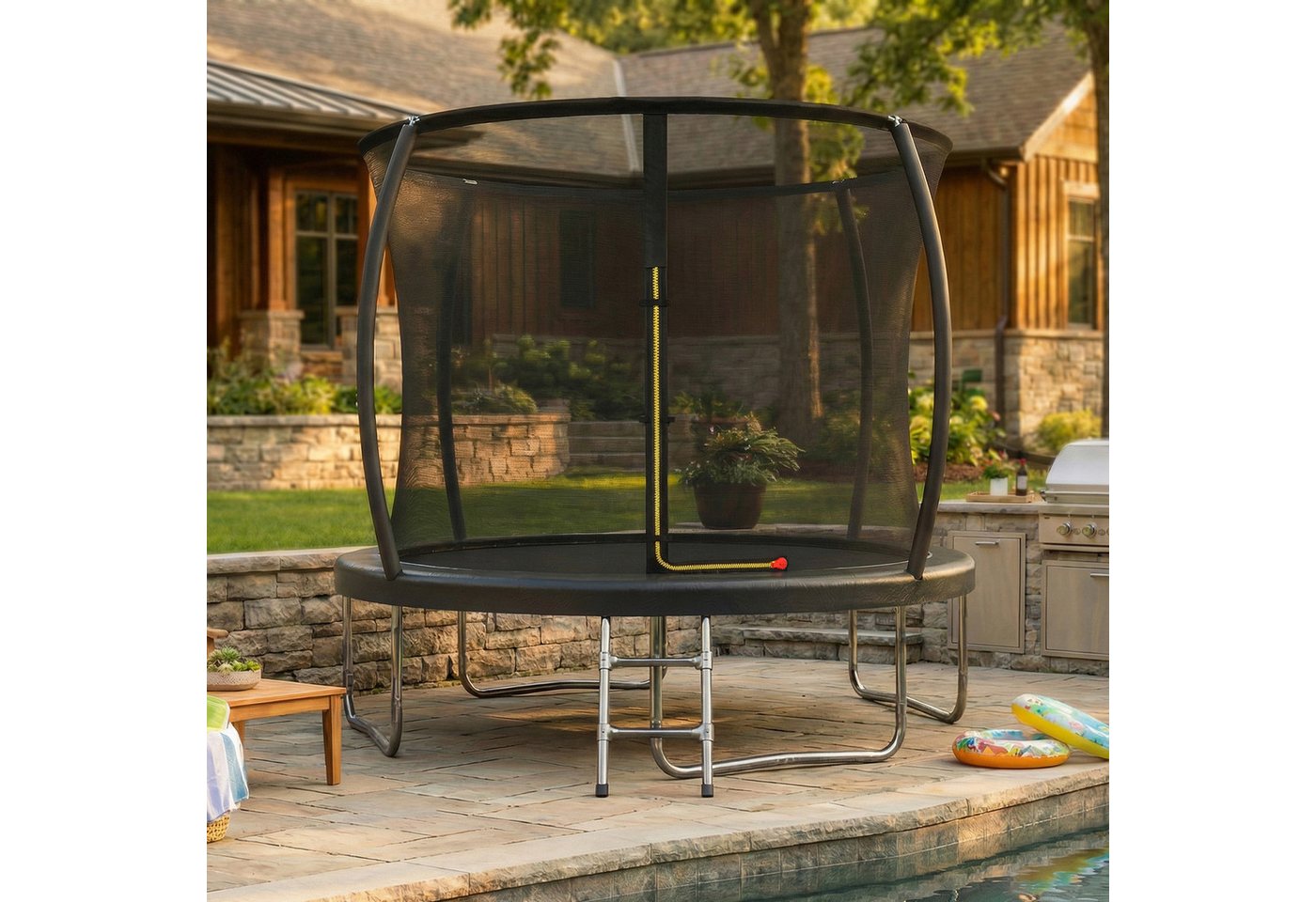 HOMALL Gartentrampolin Kindertrampolin Outdoor-Trampolin Durchmesser: 183/220/290/360 cm, Ø 290 cm, (Durchmesser 183 cm (mit Sicherheitsnetz und Schutzhaube, Tragkraft 50 kg/150 kg, 360°-Sicherheitsnetz, erhältlich in Schwarz/Blau/mehrfarbig) -ostern geschenke) Bild 5
