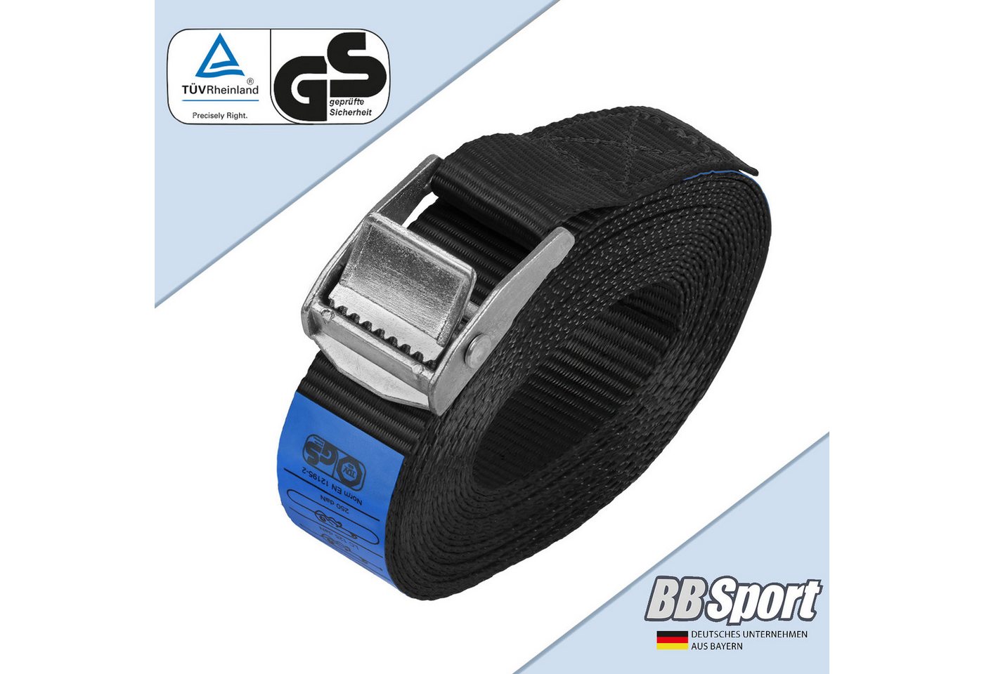 BB Sport Zurrgurt Spanngurt in verschiedenen Längen und Stückzahlen (4-St)