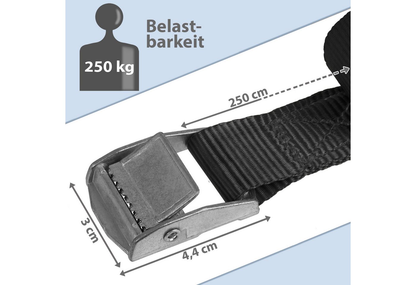 BB Sport Zurrgurt Spanngurt in verschiedenen Längen und Stückzahlen (4-St) Bild 2