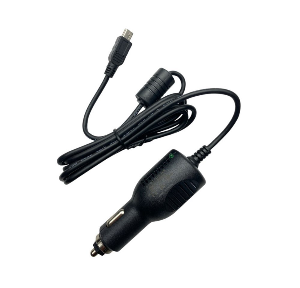 Trade-Shop Ladekabel passend für Navigon 8450 Live, Garmin Nüvi Serien 12xx 13xx Auto-Adapter, 90.00 cm, 12V/24V Mini USB KFZ-Ladekabel mit TMC Antenne für Navigationssysteme