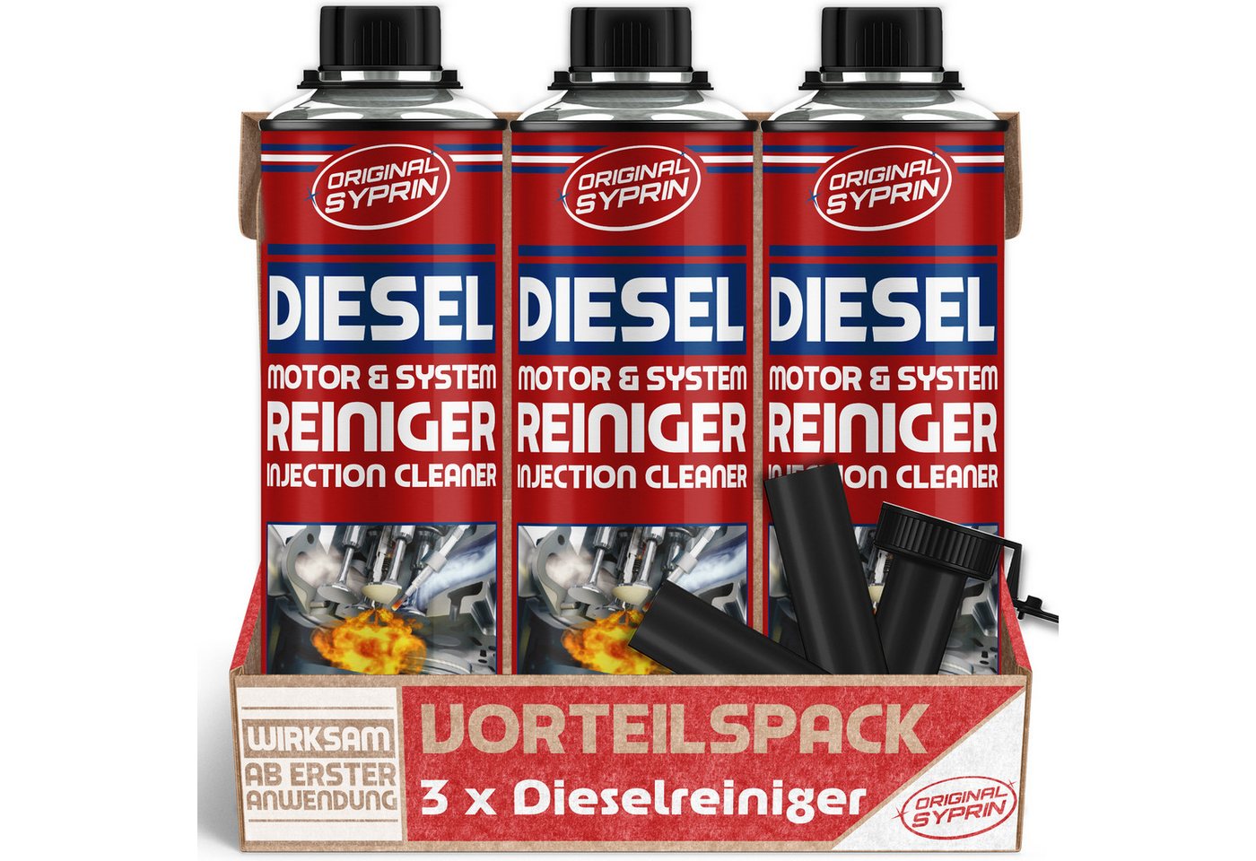 Original Syprin Diesel-Additiv Diesel Motor Systemreiniger l Injektor Reiniger 500ml, 1.5 l, (Diesel Motor Systemreiniger, 3-St) Reinigt das Dieselkraftstoffsystem Bild 5