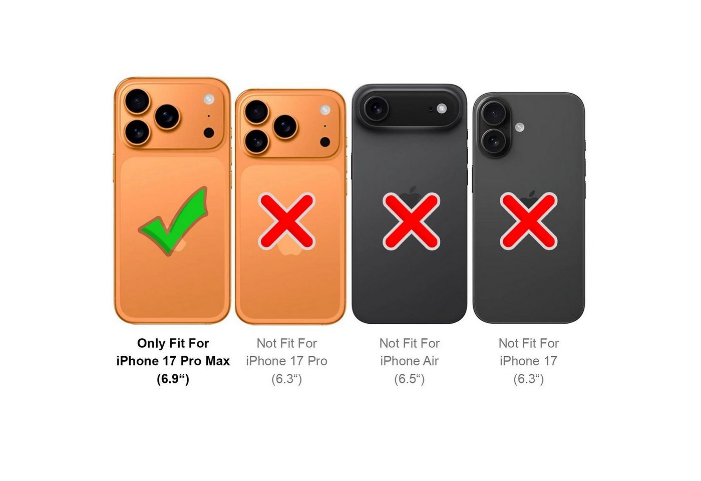CoolGadget Handykette Handyhülle mit Handyband für Apple iPhone 17 Pro Max 6,9 Zoll, Case zum Umhängen Halsband Kordel mit Hülle für iPhone 17 Pro Max Bild 2
