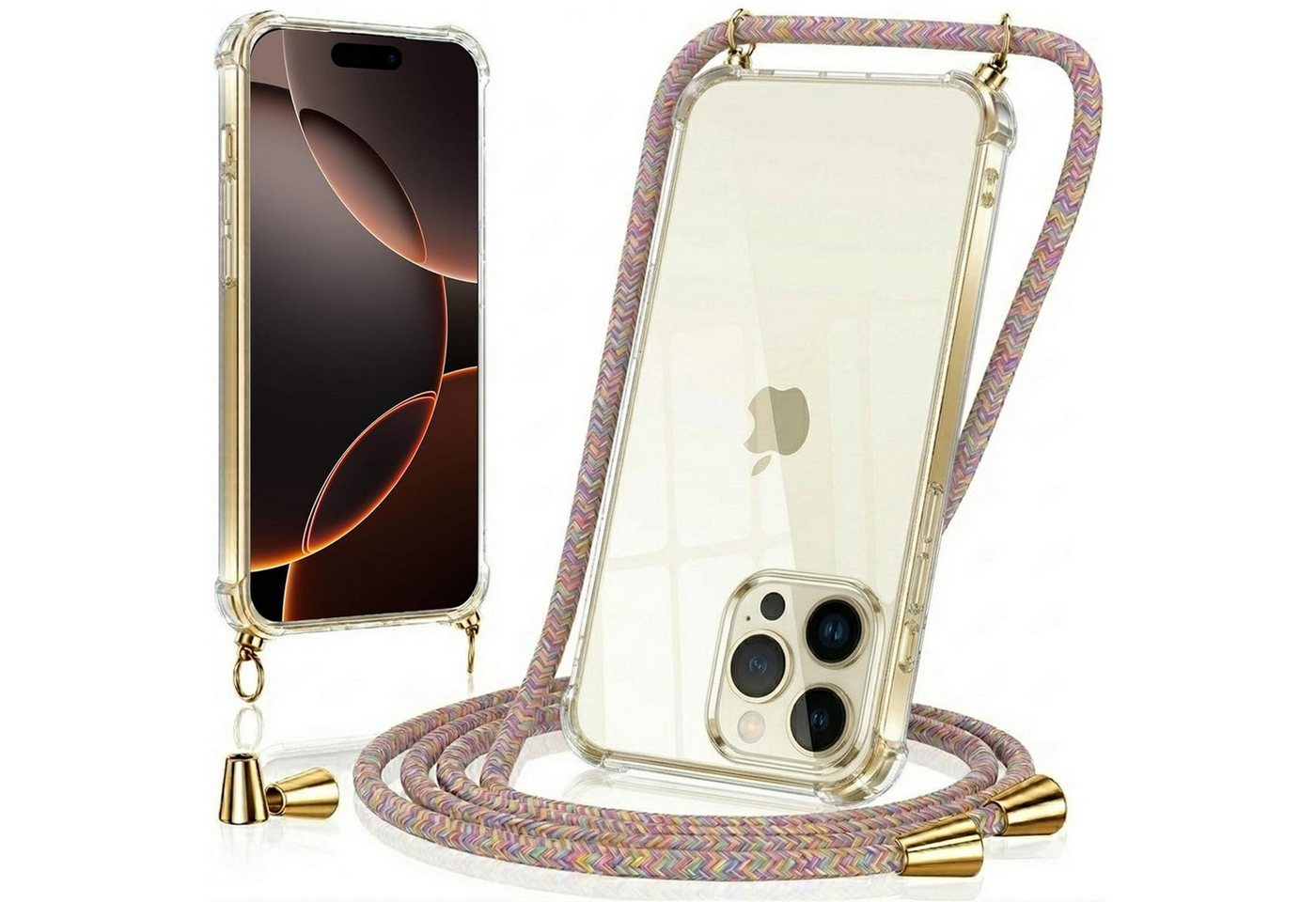 CoolGadget Handykette Handyhülle mit Handyband für Apple iPhone 16 Plus 6,7 Zoll, Case zum Umhängen Kette Halsband Kordel mit Hülle für iPhone 16 Plus