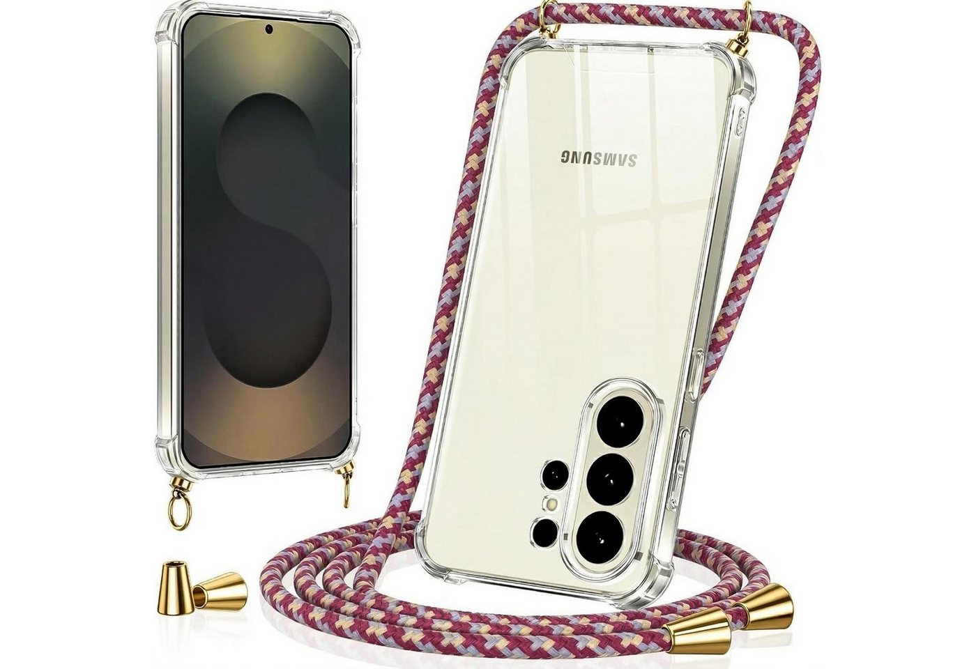CoolGadget Handykette Handyhülle mit Handyband für Samsung Galaxy S24 FE 6,7 Zoll, Case zum Umhängen Kette Halsband Kordel mit Hülle für Samsung S24 FE Bild 5