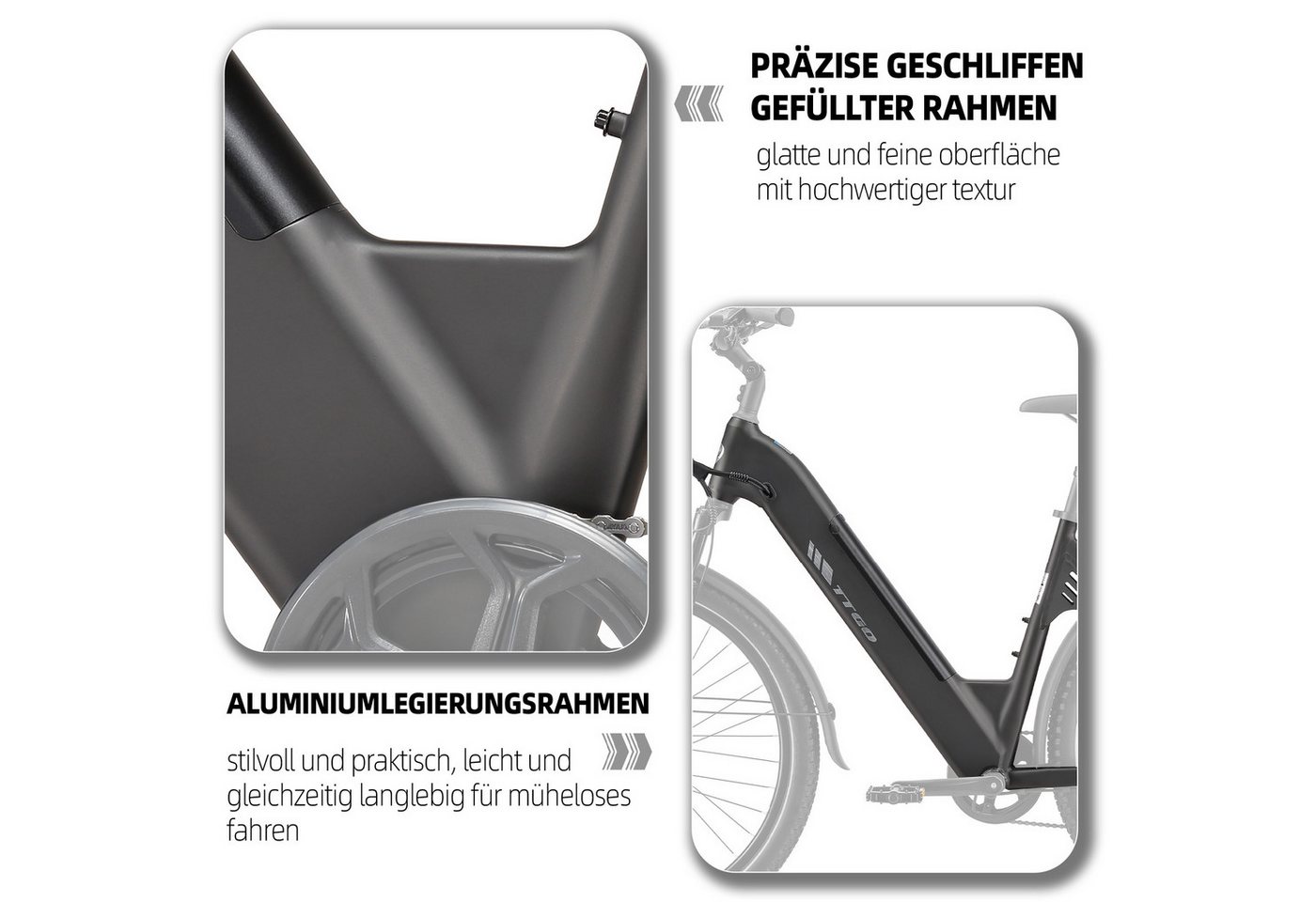 TTGO E-Bike Cityrad 28 Zoll, 110km, mit Federsattelstütze, Elektrofahrrad für Damen Herren, 7 Gang Shimano, Kettenschaltung, Heckmotor, 648 Wh, Komfort E-Bike mit Tiefeinstieg & Hydraulikbremsen Bild 2