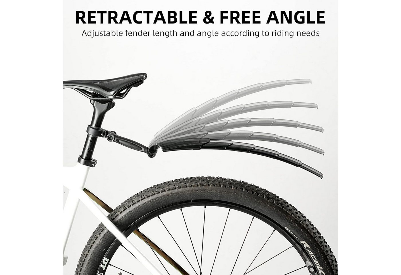 ROCKBROS Schutzblech Verstellbares Fahrrad-Schutzblech Set Vorne & Hinten, universal Bild 5
