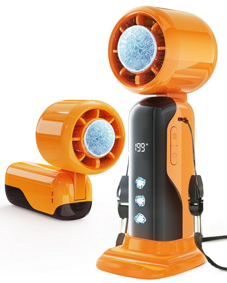 nsihing Handventilator Tragbarer Turbo Mini-Ventilator mit 3000mAh Akku Aufladbar, USB-C aufladbar,1–199 Geschwindigkeitsstufen, LED-Anzeige Bild 3