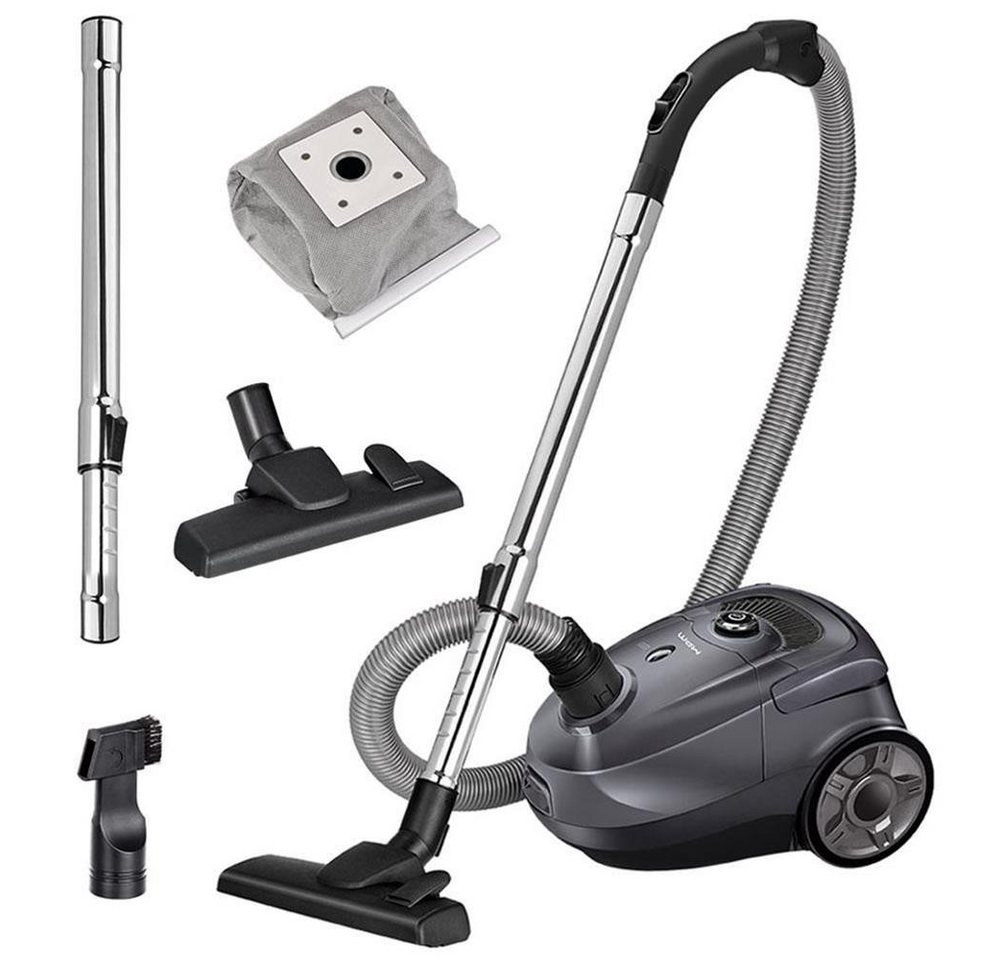 MPM Bodenstaubsauger MPM MOD-52 Beutelstaubsauger 850 W mit HEPA-Filter, 5-stufiges Filtersystem, 2-l-Mehrwegbeutel, Saugkraftregelung