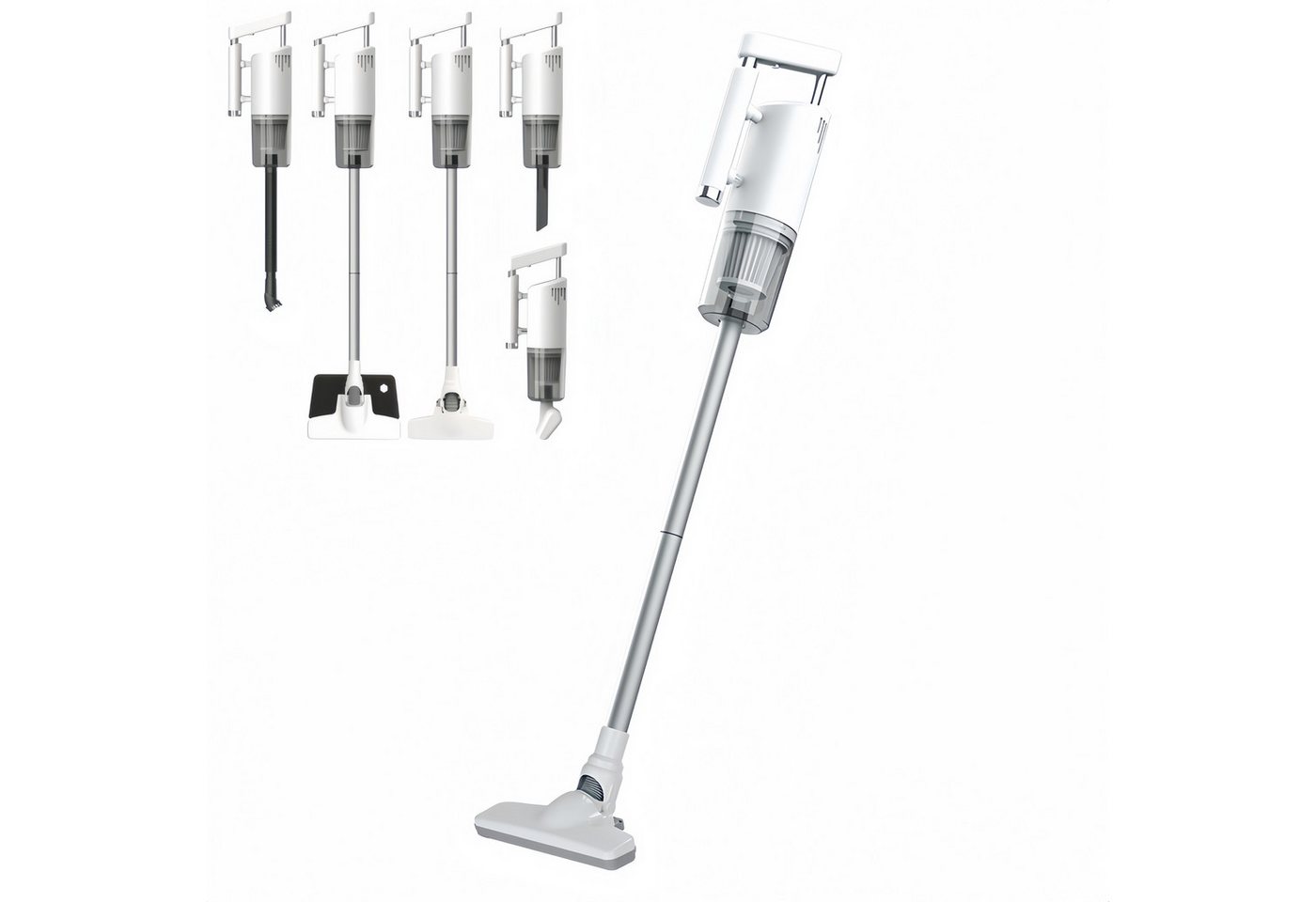 INSE Stielstaubsauger X56-3 Kabelloser Hand- u. Bodenstaubsauger Mehr-in-1 120W Nennleistung, 120 W, beutellos, 2500mAh Akku bis 30 Min Laufzeit komplettes Zubehör für Haushalt/Auto Bild 3