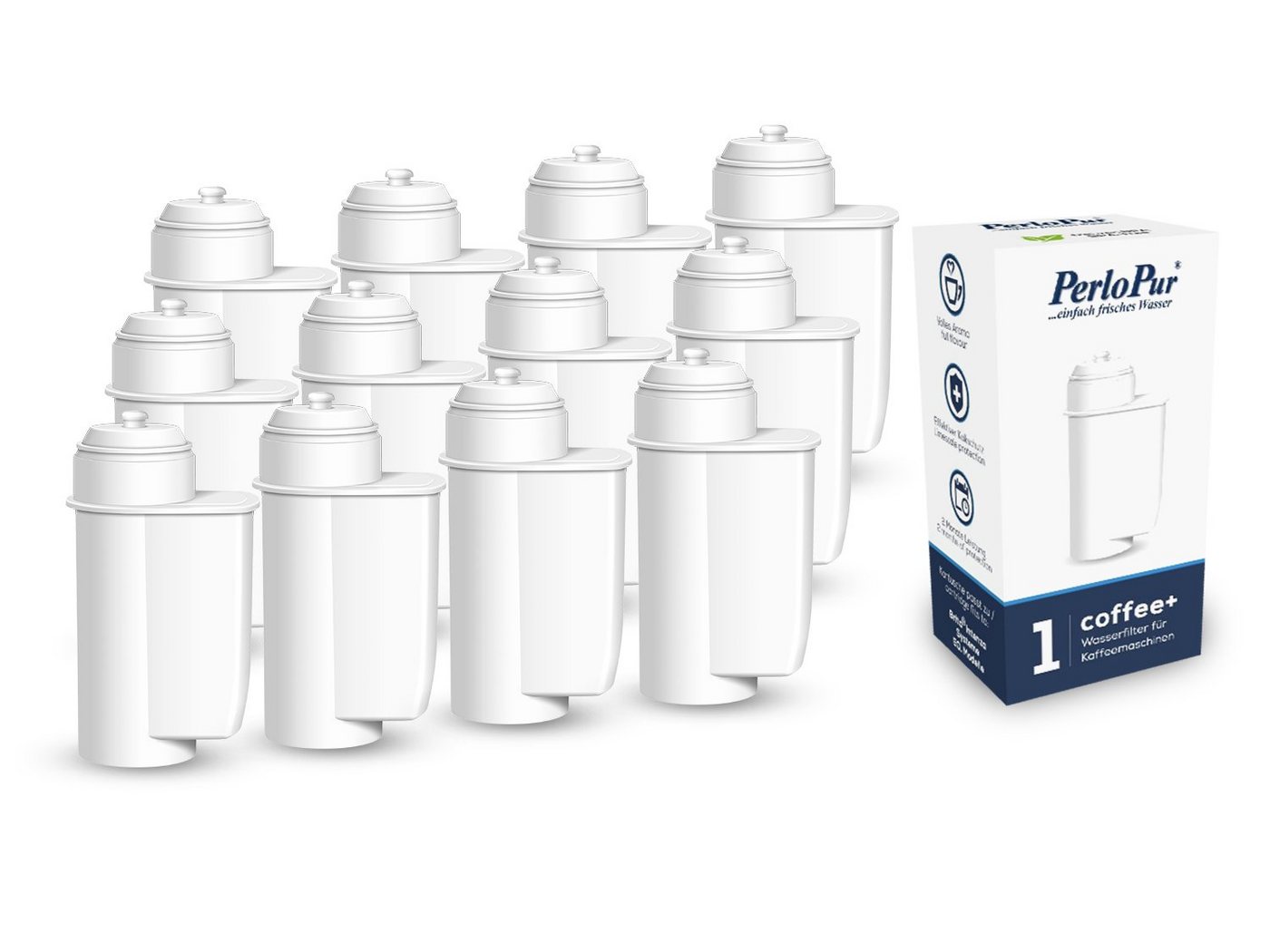 PerloPur Kalk- und Wasserfilter Coffee+ Pack 12 komp. mit Brita Intenza Filter Kaffeevollautomaten, Zubehör für Siemens EQ Series, TZ70003, Bosch TCZ7003, Brita Intenza Filter Bild 3