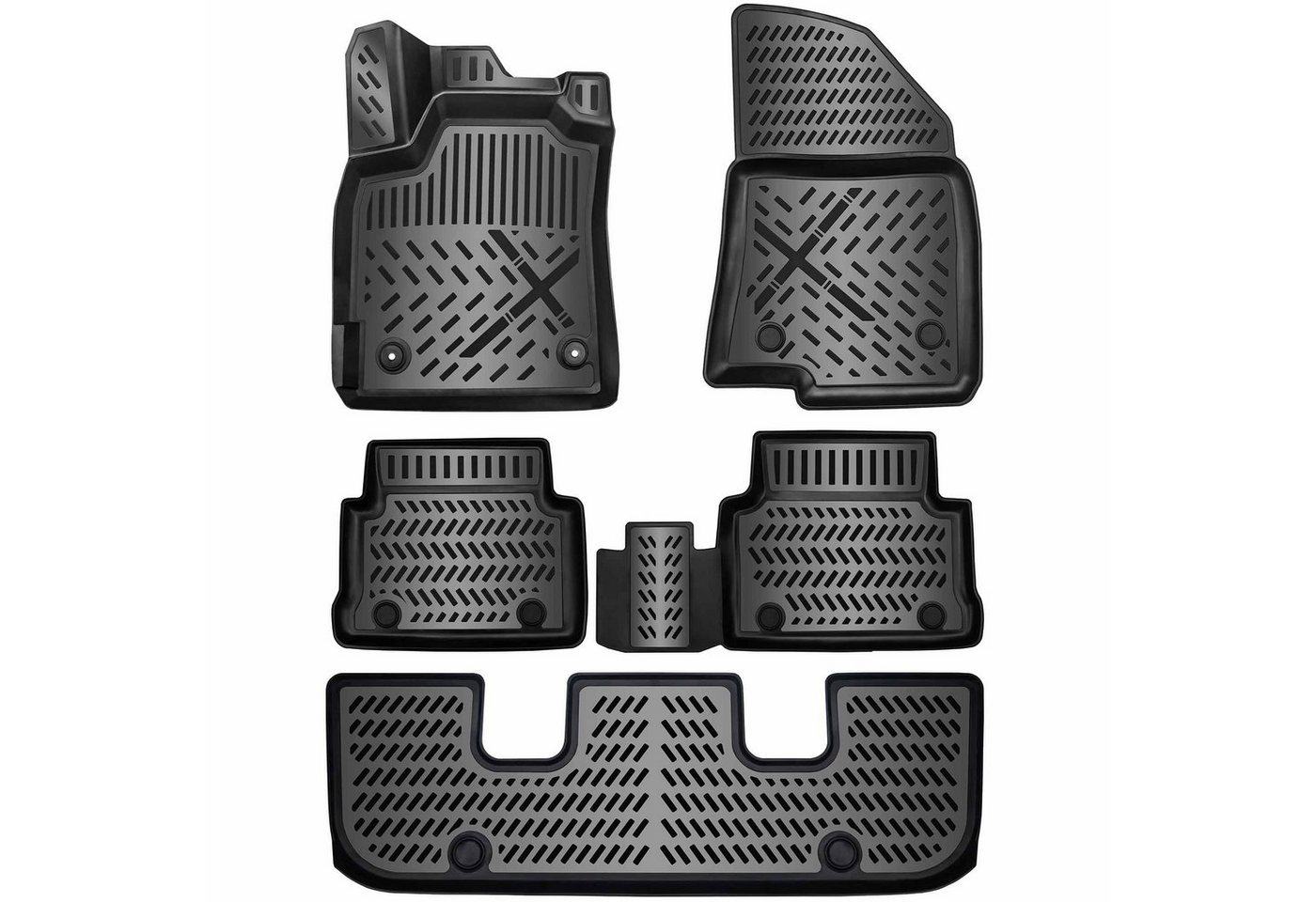 ELMASLINE Auto-Fußmatten Gummi (4 St), für SEAT ALHAMBRA (2017-2022) - 3D Gummimatten mit extra hohem Rand für mehr Schutz - Passend für Baujahre:, 2017 - 2022 Bild 5