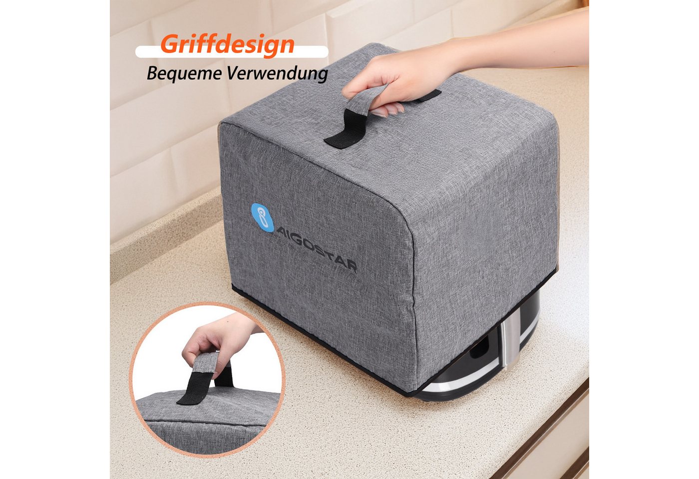Aigostar Heißluftfritteuse, 1900,00 W, Temperatursteuerung (80 - 200 °C), 1 - 60 Mins Timer, Memory-Funktion Bild 3