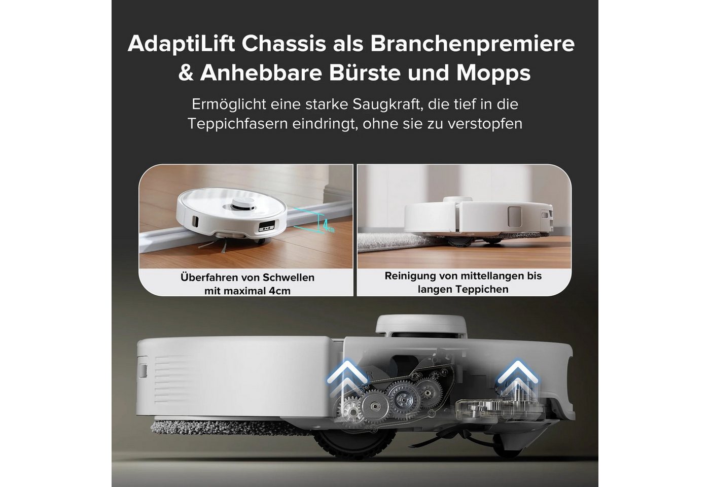 Roborock Nass-Trocken-Saugroboter Roborock Q Revo Curv Saugroboter, Einweg Staubbeutel in der Dockingstation, Roboter beutellos, Mit Selbstreinigungsfunktion Bild 5