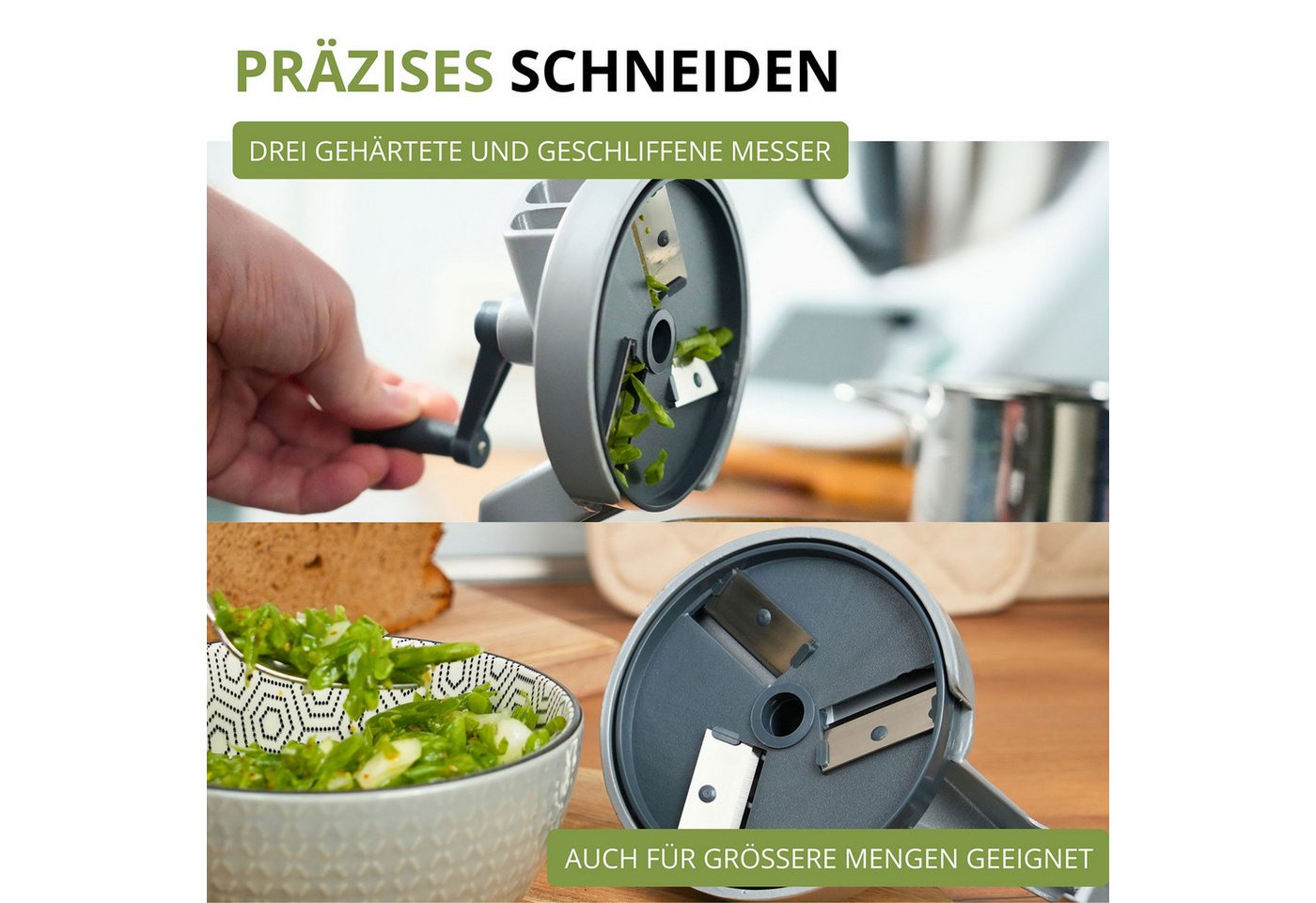 WESTMARK Gemüseschneider Bohnen-Schneider mit 2 Schneidöffnungen, inkl. Schraubzwinge zur Tischmontage, Made in Germany Bild 5