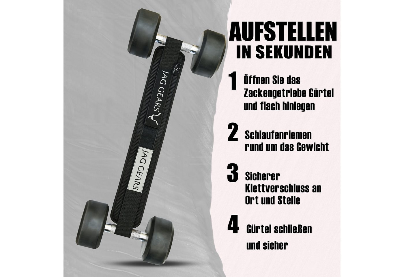 JAG GEARS Gewichtssack Unisex Hip Thrust Belt Fitness Home Gym Übungs- und Trainingsgürtel, (Set, 1x Trainingsgürtel), Waschbarer Core Strength-Trainingsgürtel Bild 3