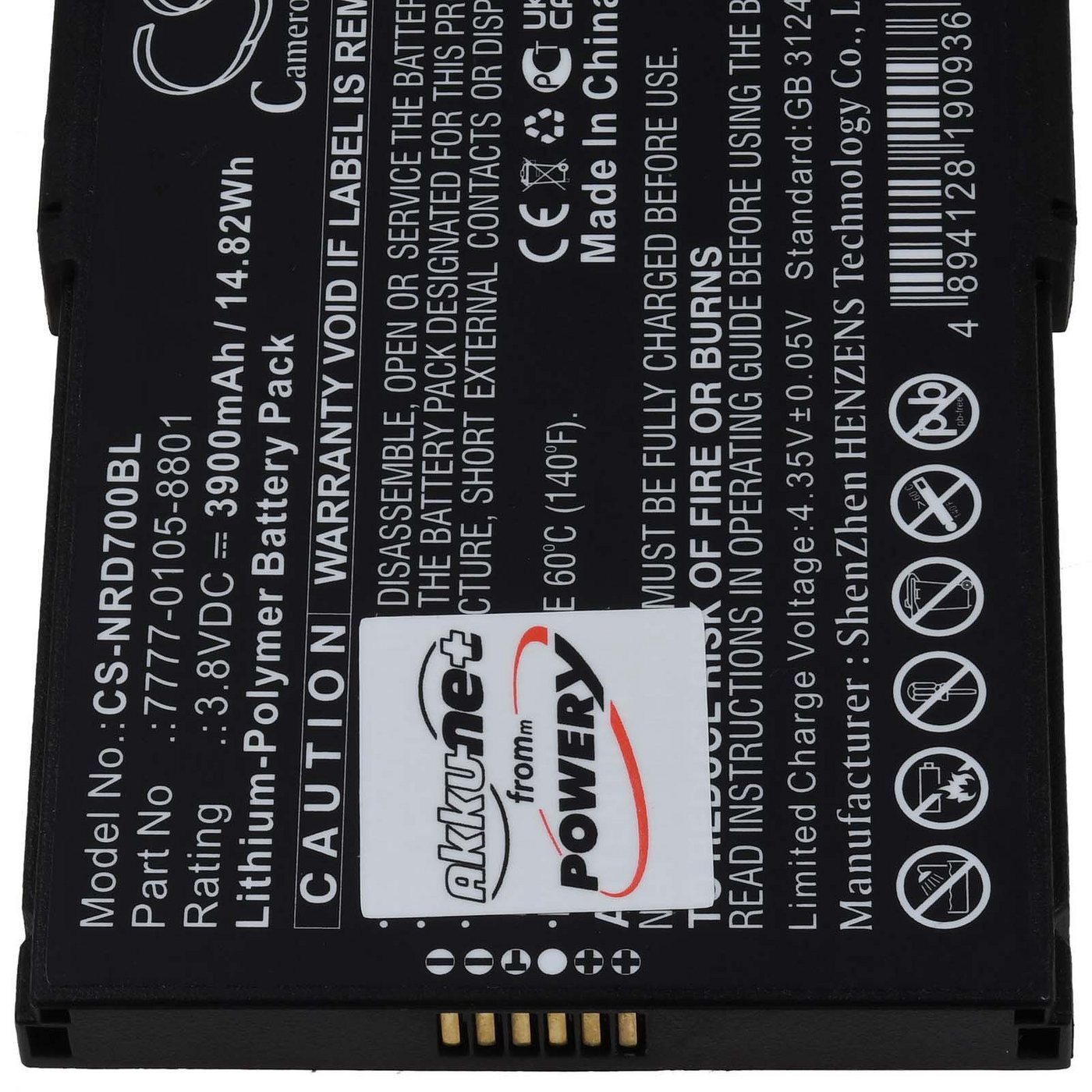 Powery Akku für NCR Orderman 7 7 MSR Akku 3900 mAh (3.8 V) Bild 2