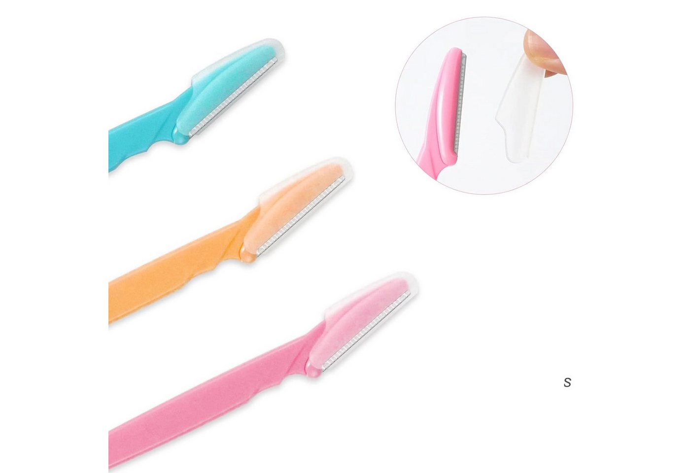 Realb2b Augenbrauentrimmer Präzisions-Trimmer für Augenbrauen & Gesichtshaar 3er-Set, : Enthält 3 handliche Rasierklingen für Gesicht und Körper, Sanfte Haarentfernung mit Präzisionsklinge für empfindliche Haut
