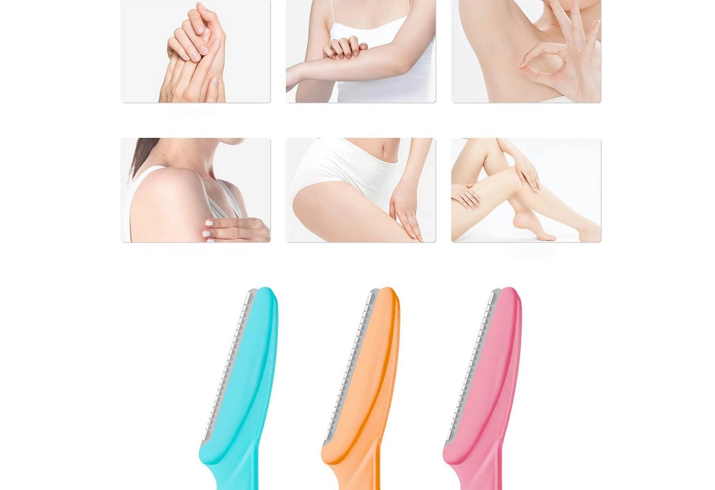 Realb2b Augenbrauentrimmer Präzisions-Trimmer für Augenbrauen & Gesichtshaar 3er-Set, : Enthält 3 handliche Rasierklingen für Gesicht und Körper, Sanfte Haarentfernung mit Präzisionsklinge für empfindliche Haut Bild 3