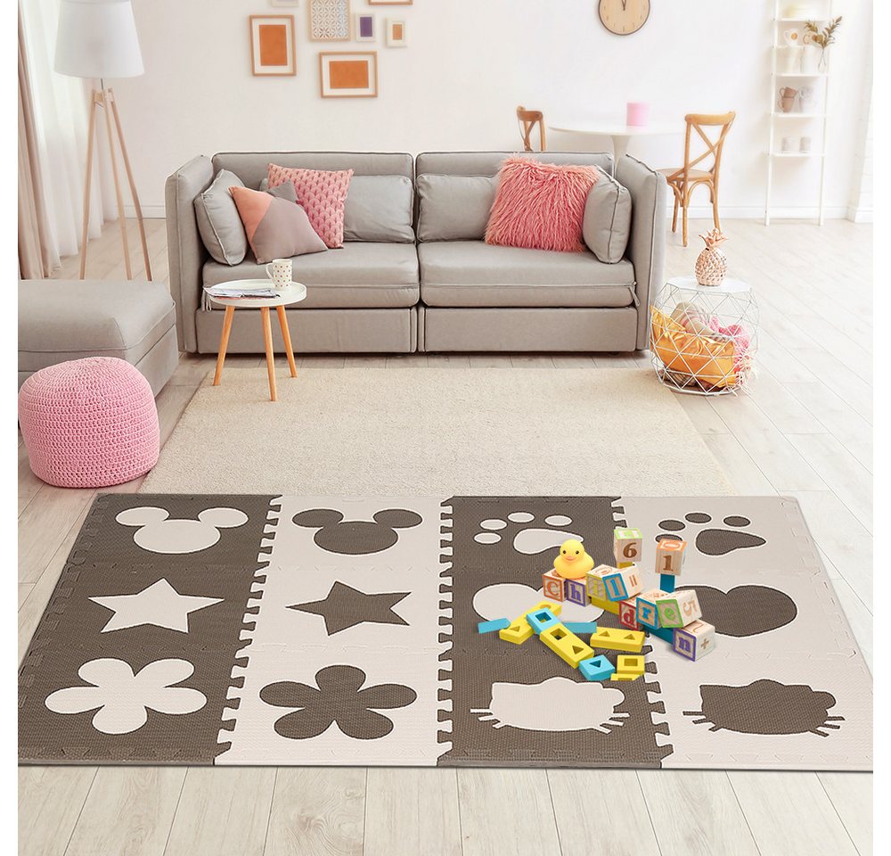 JEOBEST Spielmatte Puzzlematte Krabbelmatte Schaumstoff-Puzzlematte, (12-tlg), Spielteppich für Baby & Kinder Bild 2