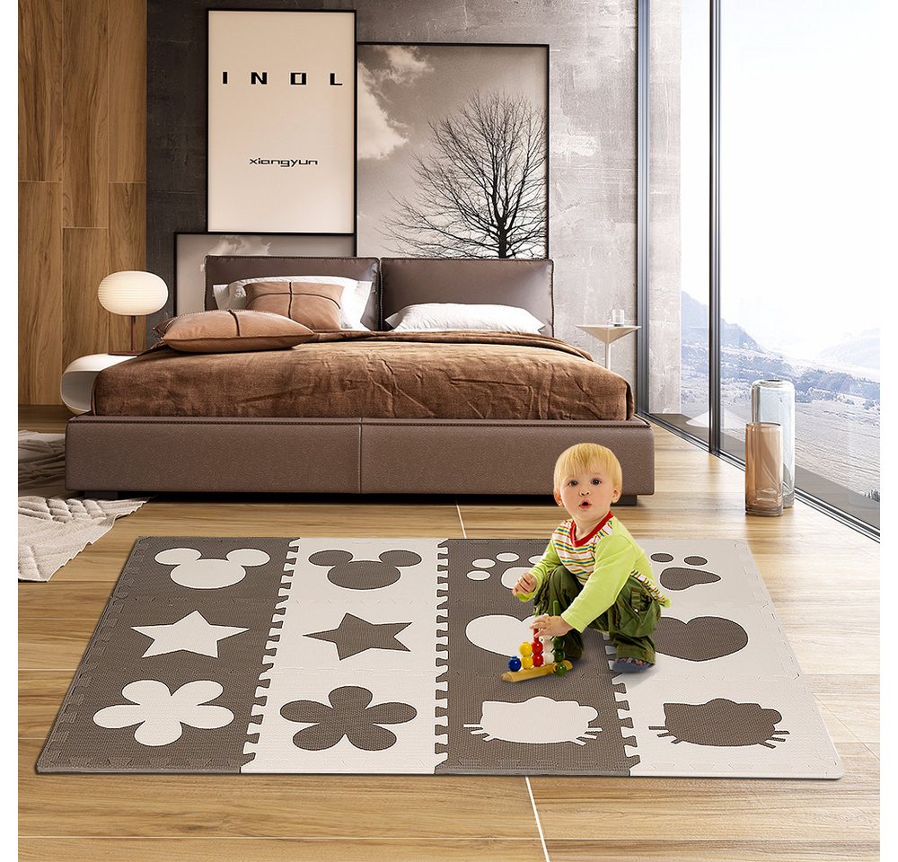JEOBEST Spielmatte Puzzlematte Krabbelmatte Schaumstoff-Puzzlematte, (12-tlg), Spielteppich für Baby & Kinder Bild 3