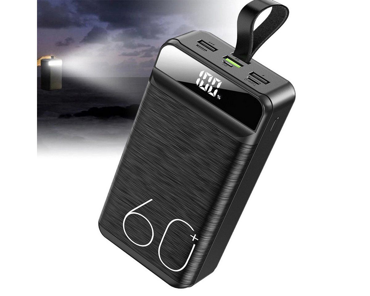 AeroAxis 60000mAh 22,5W Schnellladefunktion, 4 Ausgänge, 3 Eingänge für Handy Powerbank 60000 mAh (5 V), für Smartphone, Tablet, Laptop, Schnellladung Outdoor & Reisen Bild 2