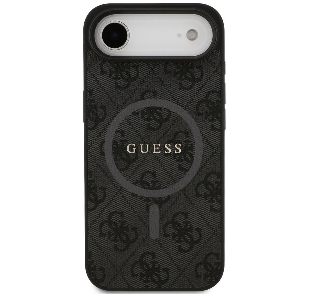 Guess Handyhülle Case iPhone 17 Air MagSafe Kunstleder grau Logo goldfarben 6,5 Zoll, Kantenschutz Bild 3