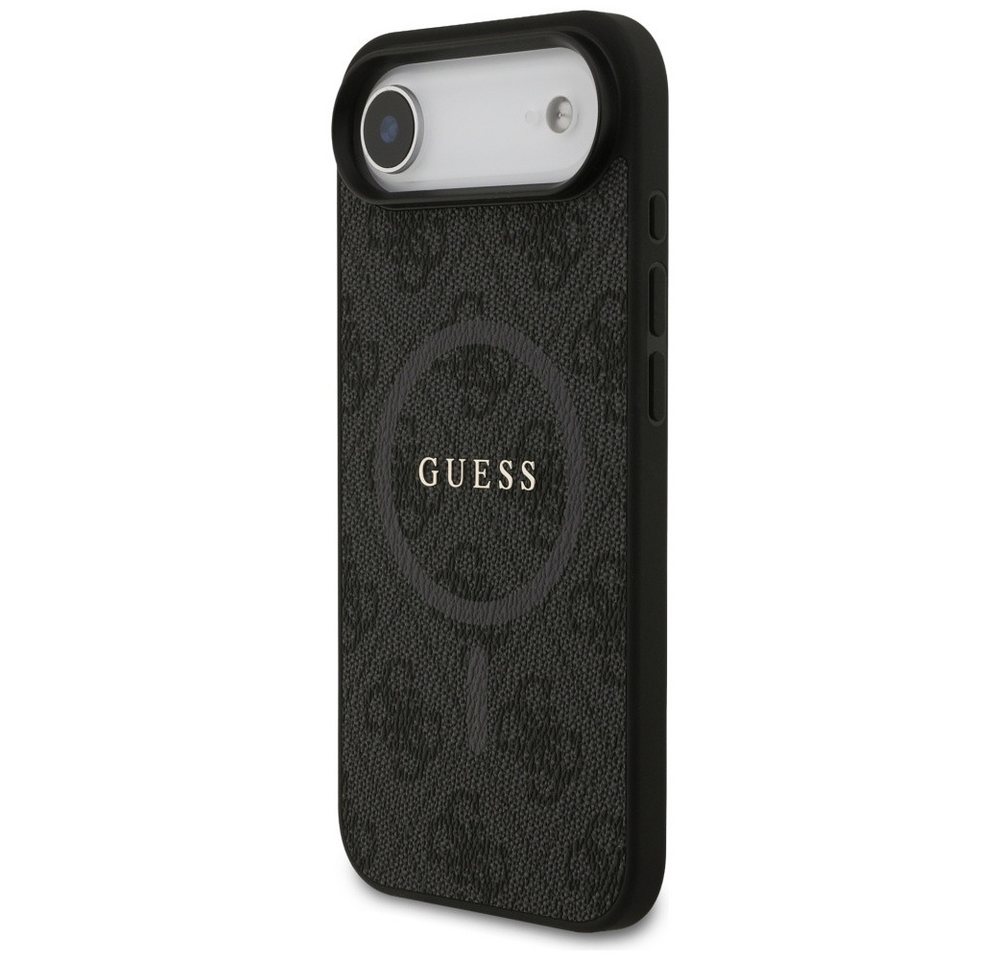 Guess Handyhülle Case iPhone 17 Air MagSafe Kunstleder grau Logo goldfarben 6,5 Zoll, Kantenschutz Bild 4