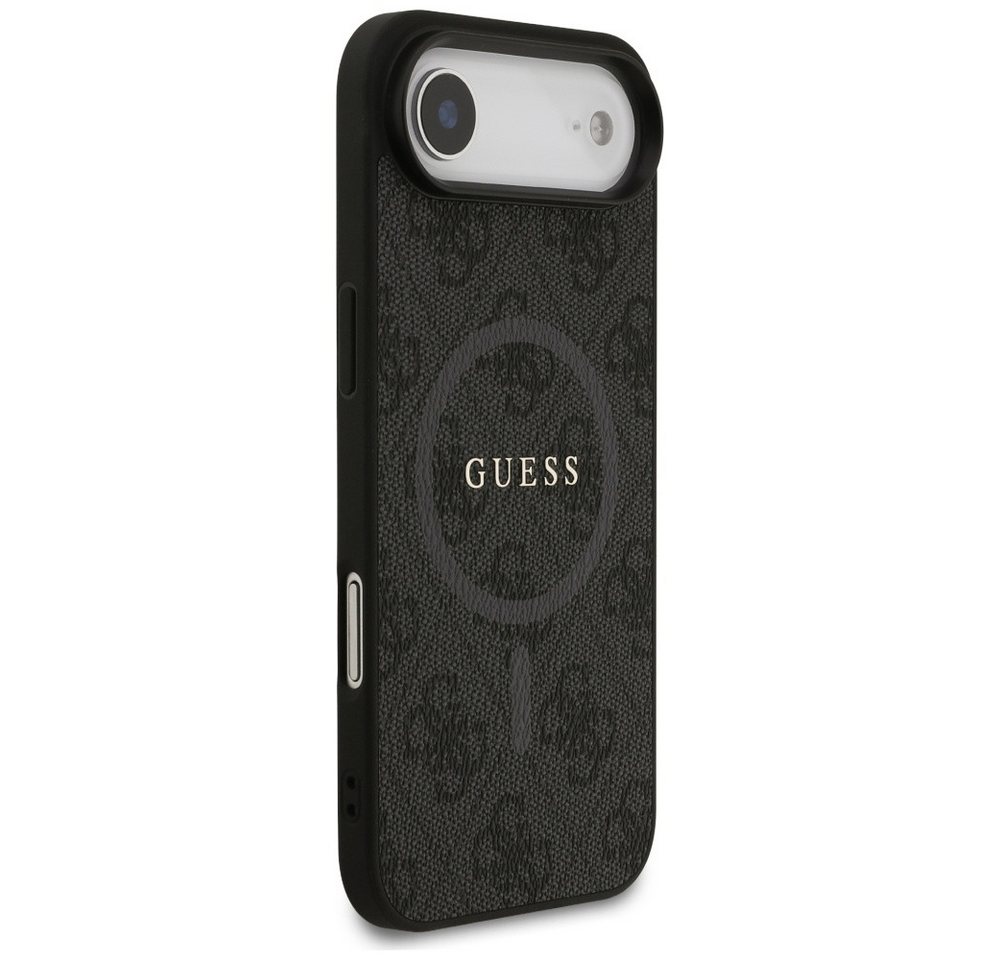 Guess Handyhülle Case iPhone 17 Air MagSafe Kunstleder grau Logo goldfarben 6,5 Zoll, Kantenschutz Bild 5