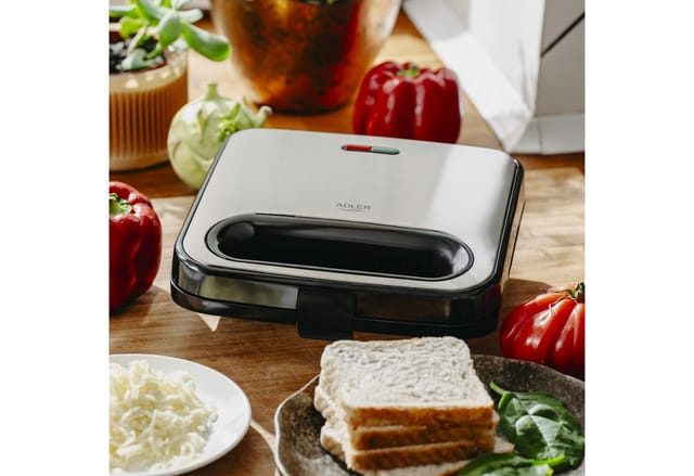 Adler Sandwichmaker AD 3076 Sandwichmaker 1000 W mit Antihaft-Beschichtung, 1000 W