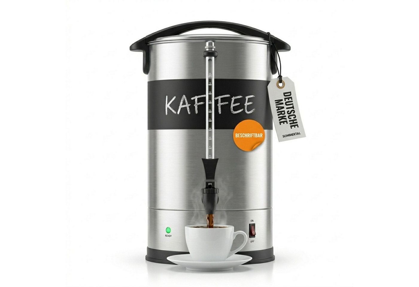 Sommertal Kaffee- /Teestation, Filterkaffeemaschine groß mit Warmhaltefunktion & Beschriftungsfeld Bild 3