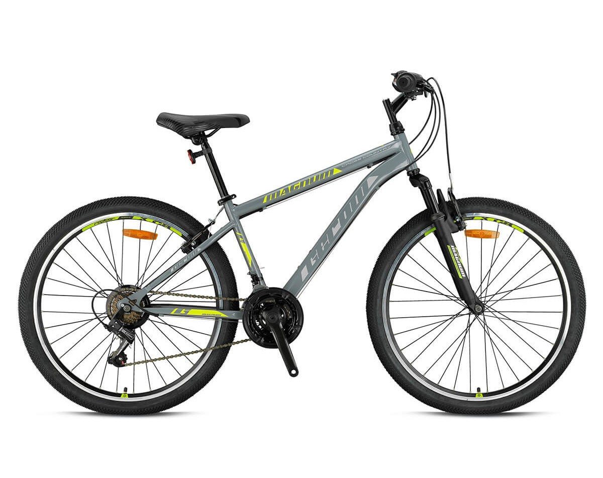 T&Y Trade Mountainbike 24 Zoll Mountainbike Kinder MTB Fahrrad Rad Bike MAGNUM GRAU GRN26-067, 21 Gang Shimano, Kettenschaltung, Federgabel, 21 Gänge