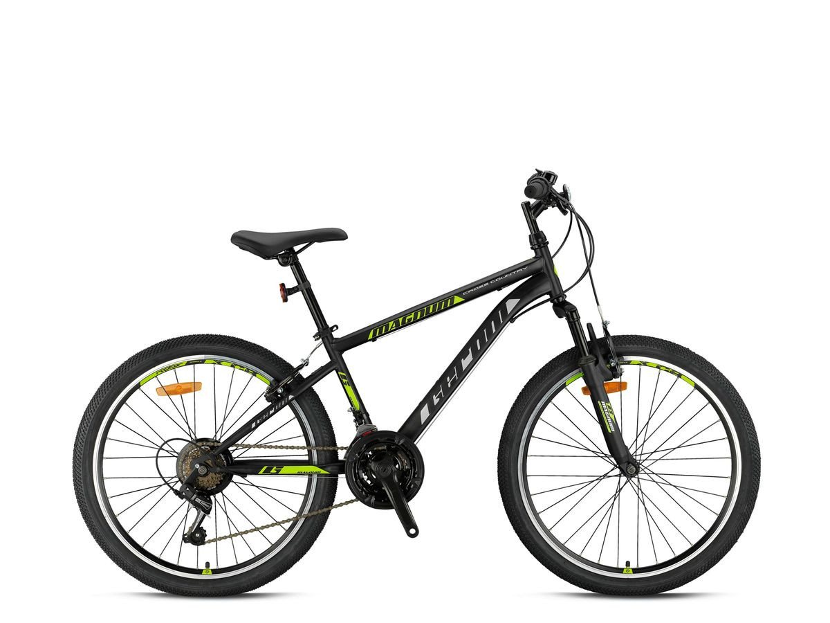 T&Y Trade Mountainbike 24 Zoll Mountainbike Kinder MTB Fahrrad Rad Bike MAGNUM Grün GRN26-065, 21 Gang Shimano, Kettenschaltung, Federgabel, 21 Gänge