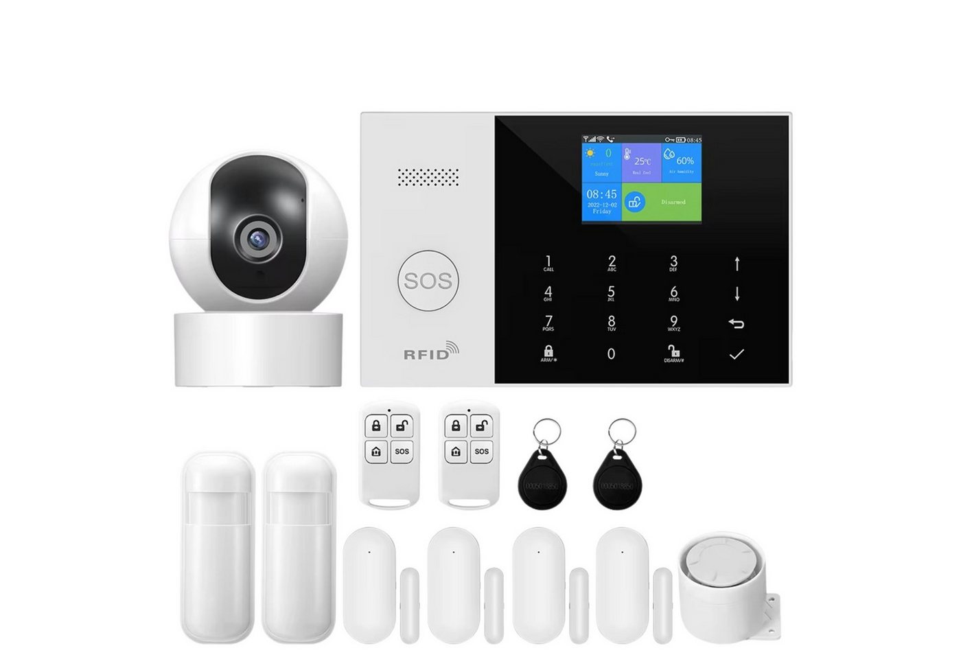 HS.SUPPLY WLAN Alarmanlage Set mit App, Bewegungsmelder & Türsensor Alarmanlage (Smart Alarmanlage mit App, 100 dB Sirene und 24h Akku-Backup) Bild 5