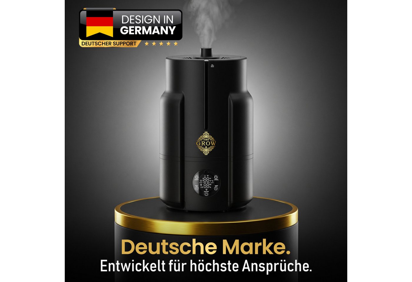 THE GROW Luftbefeuchter Nebel PRO 6L Ultraschall mit Sensor und Schlauch, 6 l Wassertank, Hygrostat, externer Sensor, Schlauch, Timer, Top-Fill, Auto-Stopp Bild 4