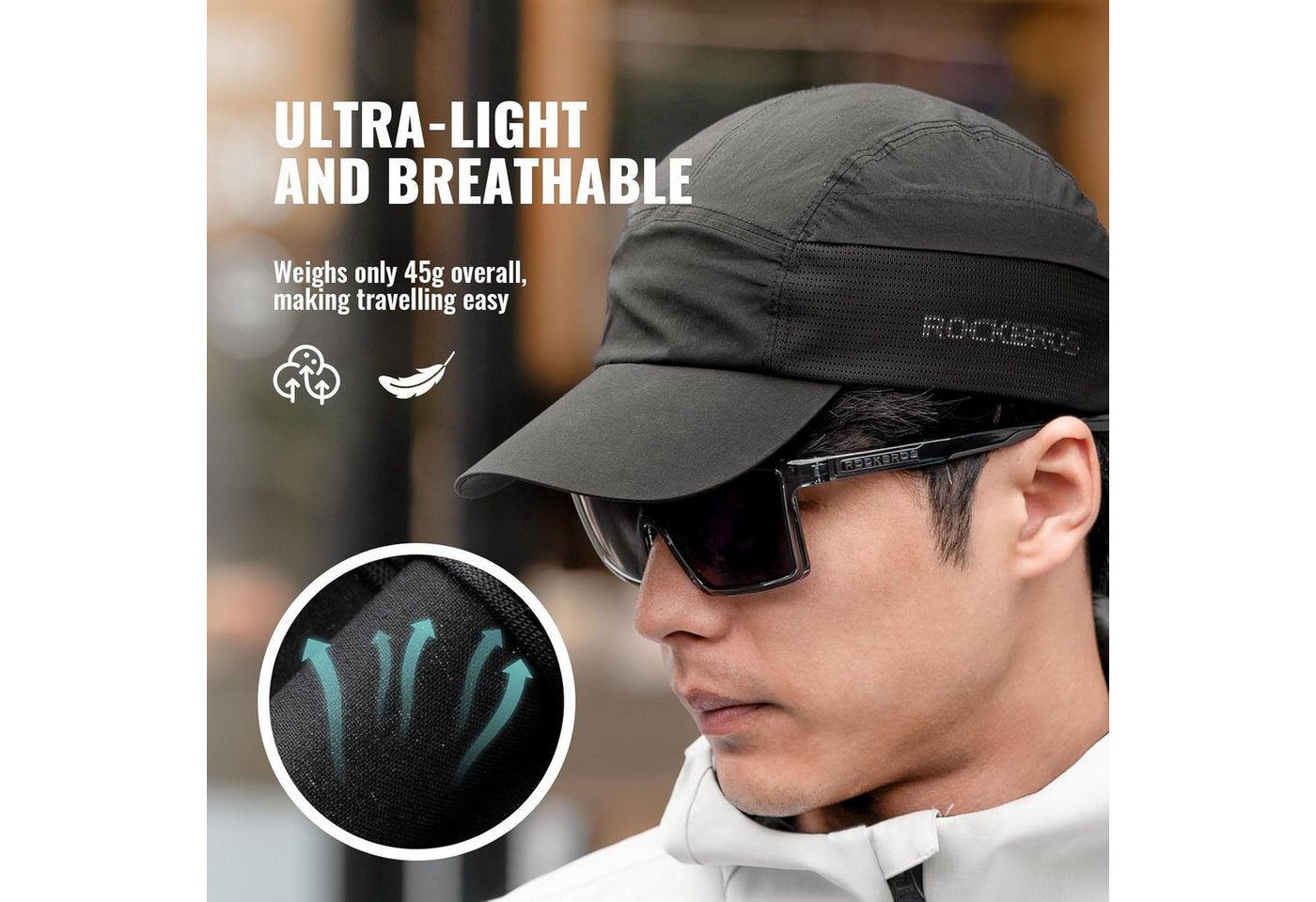 ROCKBROS Unterhelmmütze Unisex Fahrradkappe UPF50+ Sonnenschutz unter Helm für Radfahren