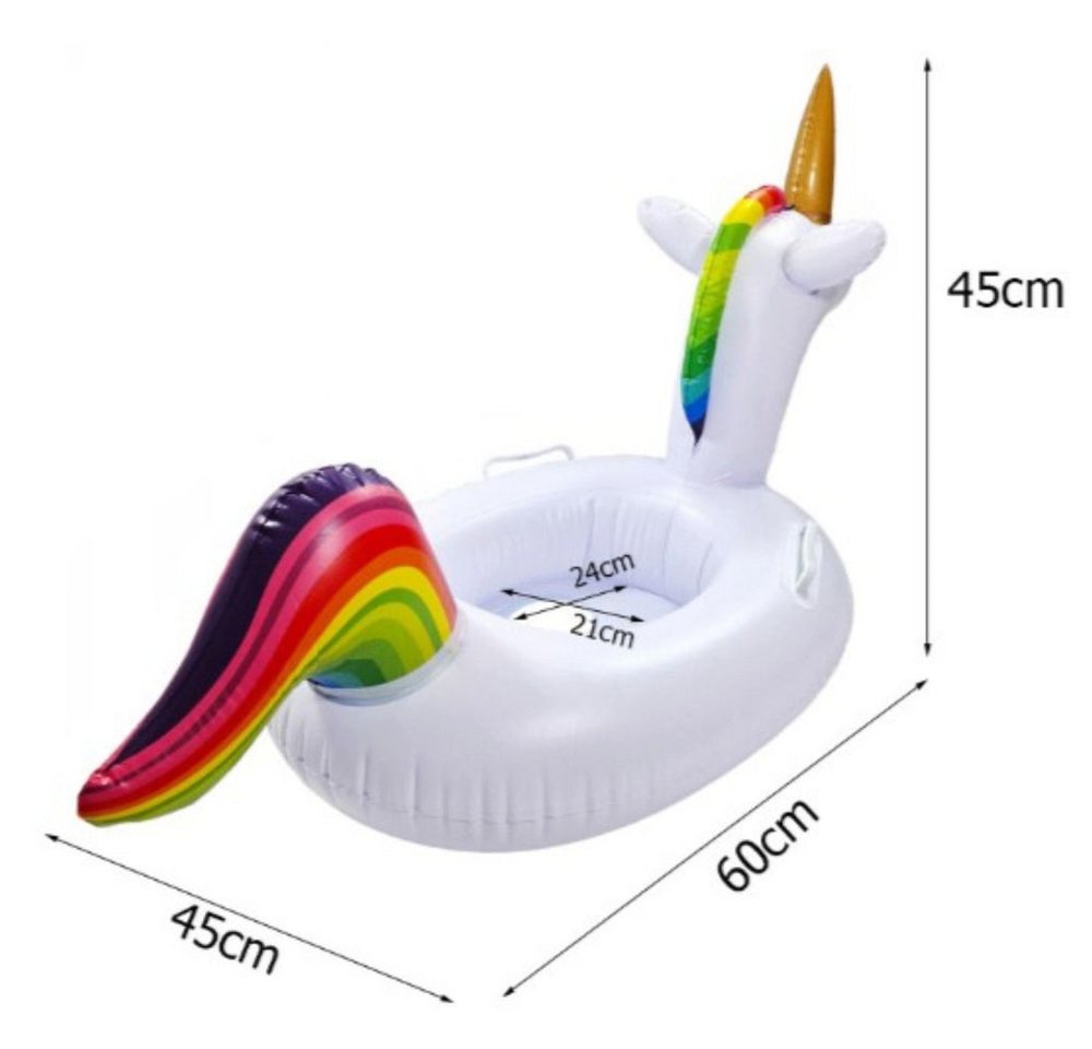 Da Meso Schwimmring Aufblasbarer Einhorn Schwimmring für Babys 60 cm – Babyschwimmring mit Bild 2