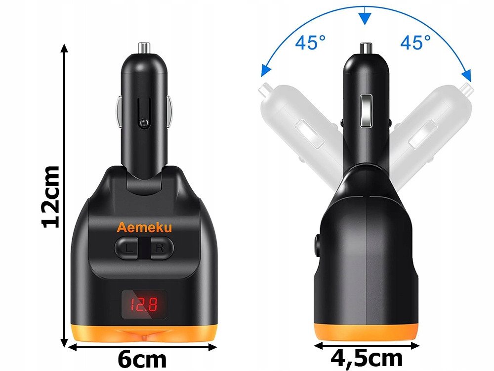 VERK GROUP 2-Fach KFZ Verteiler 12V 24V Zigarettenanzünder USB QC3.0 USB-C Auto-Adapter USB QC3.0 USB-C, 2 Steckdosen, USB-A & USB-C